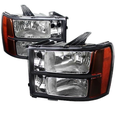 Overtime 2007-2013 GMC Sierra Headlights - Black OV1187822